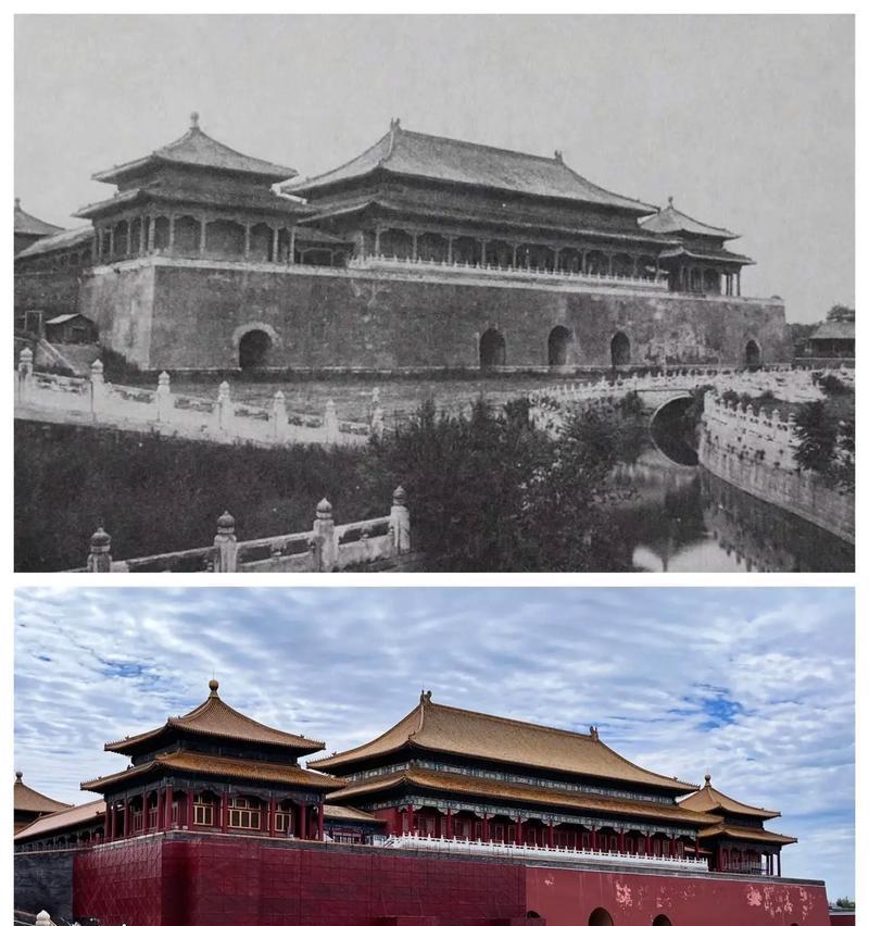 最触动你感慨的一组对比照是什么？,故宫穿越照